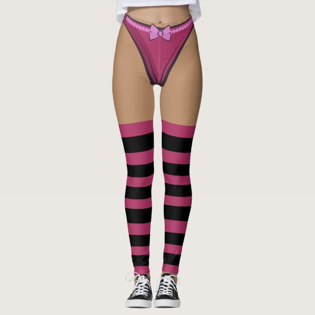 Sexy Underwear leggings with pull up candy socks (Front)