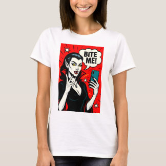 Sexy Vampire Selfie - Classic Pop Art T-Shirt