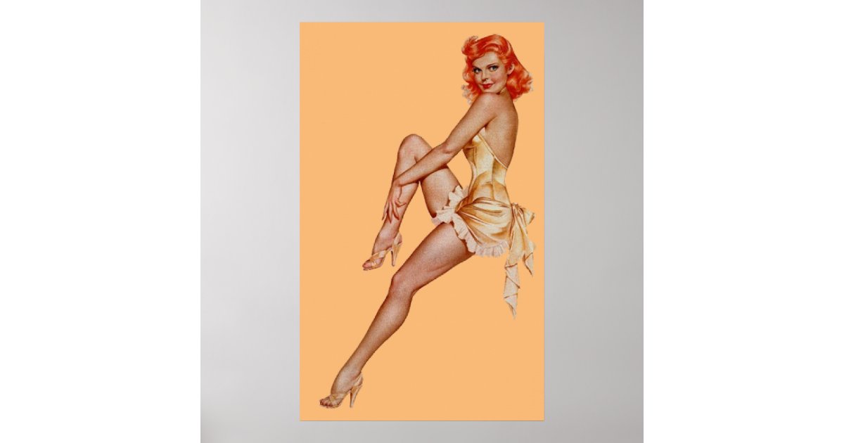 Sexy Vintage Pin Up Girl Art Poster Zazzle