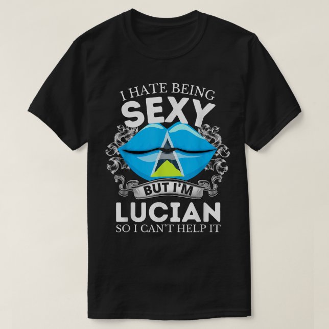 Sey Saint Lucian Patriotic Proud Saint Lucia Flag  T-Shirt (Design Front)