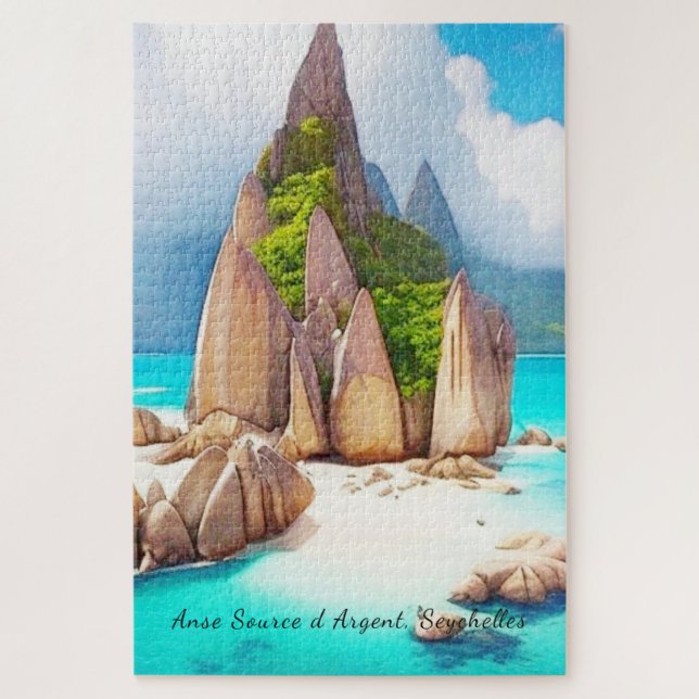 Seychelles Beach Art Ocean Lover Jigsaw Puzzle (Vertical)