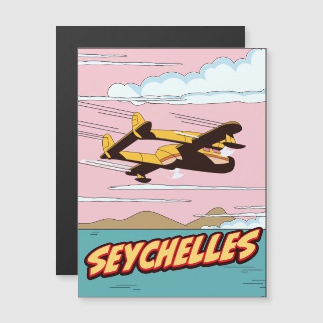 Seychelles Cartoon travel poster. (Front/Back)