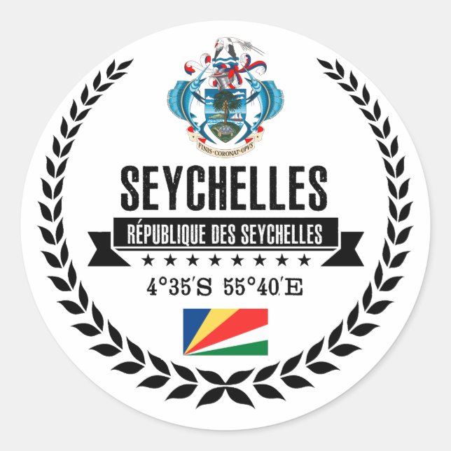 Seychelles Classic Round Sticker (Front)