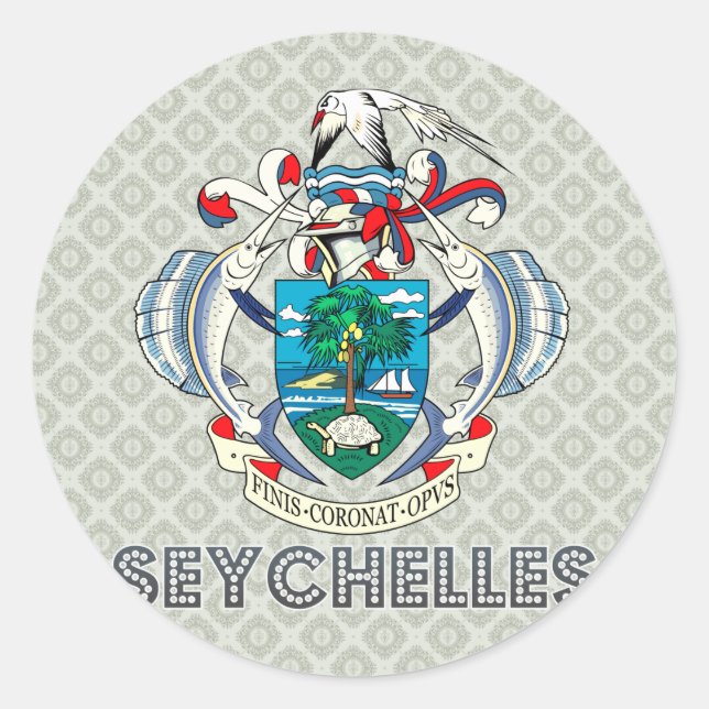 Seychelles Coat of Arms Classic Round Sticker (Front)