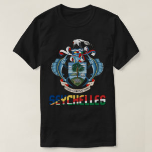 Seychelles Flag and Coat Of Arms Patriotic T-Shirt