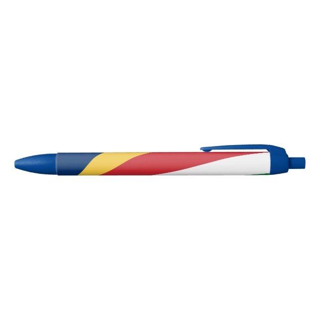 Seychelles Flag Black Ink Pen (Top)