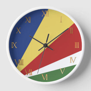 Seychelles flag clock