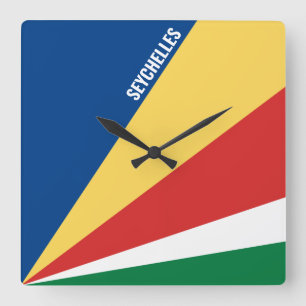 Seychelles Flag Dazzling Patriotic Square Wall Clock