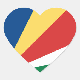 Seychelles Flag Heart Sticker