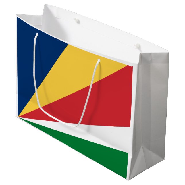 Seychelles Flag Large Gift Bag (Front Angled)