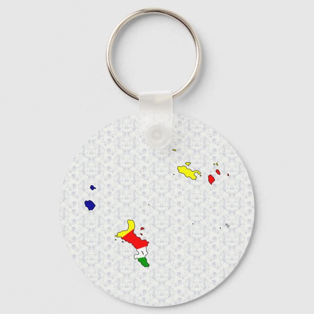 Seychelles Flag Map full size Key Ring (Front)