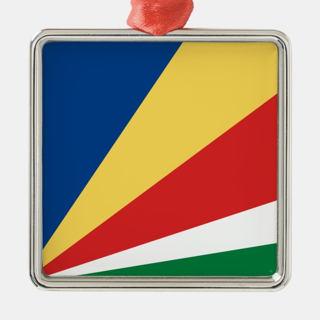 Seychelles Flag Metal Tree Decoration (Front)