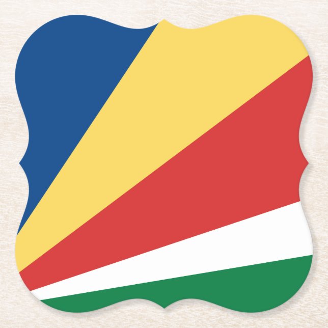 Seychelles Flag Paper Coaster (Front)