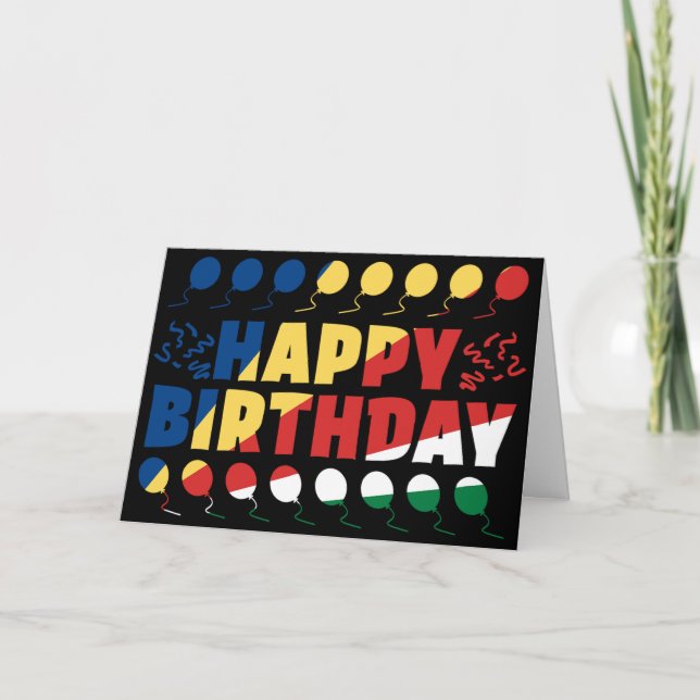 Seychelles Flag Patriotic Birthday Card (Front)