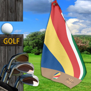 Seychelles flag & Seychelles monogrammed /Africa Golf Towel