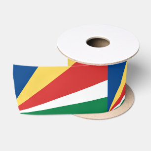 Seychelles Flag & Seychelles travel, holiday/sport Satin Ribbon