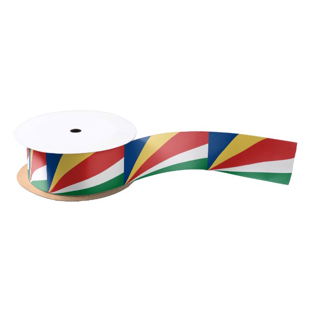 Seychelles Flag & Seychelles travel, holiday/sport Satin Ribbon (Spool)