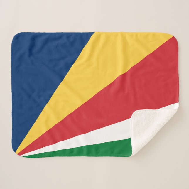 Seychelles Flag Sherpa Blanket (Front (Horizontal))