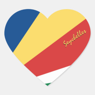 Seychelles Heart Sticker, Patriots Seychelles Flag Heart Sticker