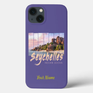 Seychelles Indian Ocean vintage sunset souvenir iPhone 13 Case