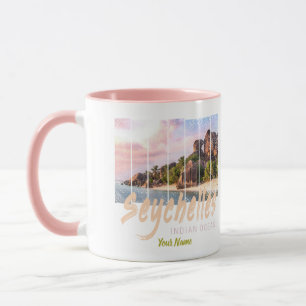 Seychelles Indian Ocean vintage sunset souvenir Mug