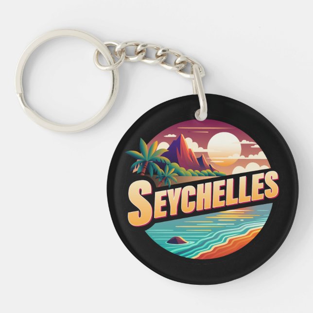 Seychelles Islands Indian Ocean Key Ring (Front)