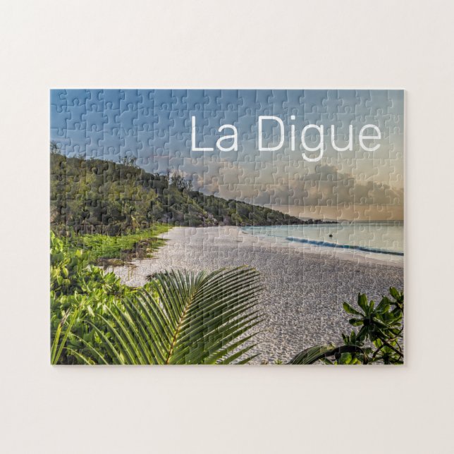 Seychelles La Digue Sunset Beach Holiday Souvenir  Jigsaw Puzzle (Horizontal)