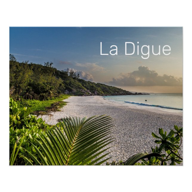 Seychelles La Digue Sunset Beach Holiday Souvenir  Poster (Front)