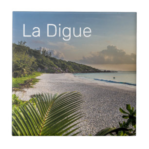 Seychelles La Digue Sunset Beach Holiday Souvenir Tile