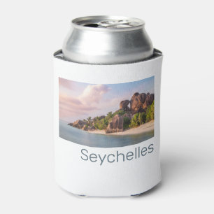 Seychelles La Digue Vintage Sunset Holiday Gift Can Cooler