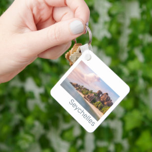 Seychelles La Digue Vintage Sunset Holiday Gift Key Ring