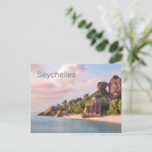 Seychelles La Digue Vintage Sunset Holiday Gift Postcard