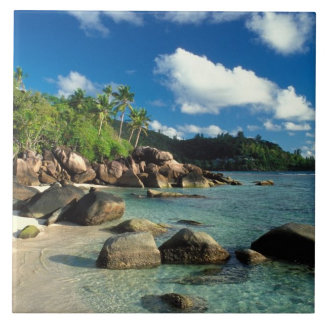 Seychelles, Mahe Island, Anse Royale Beach. 3 Tile (Front)