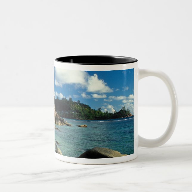 Seychelles, Mahe Island, Anse Royale Beach. 3 Two-Tone Coffee Mug (Right)