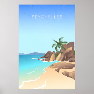 Seychelles Minimal Travel Poster