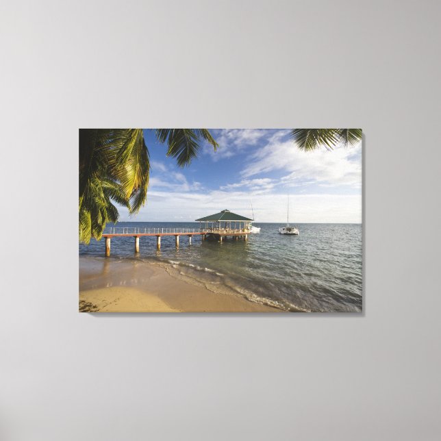 Seychelles, Praslin Island, Anse Bois de Rose, Canvas Print (Front)