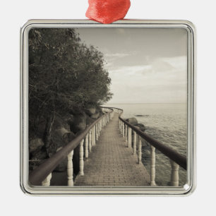 Seychelles, Praslin Island, Anse Bois de Rose, Metal Tree Decoration