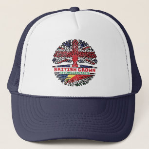 Seychelles Seychellois British UK Tree Roots Flag Trucker Hat