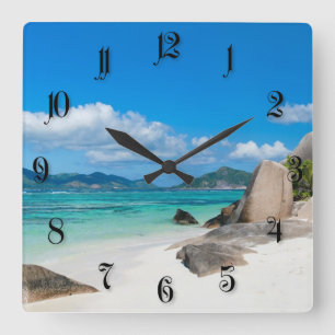 Seychelles Square Wall Clock