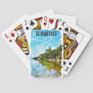 Seychelles Tropical Creole Island Travel Artwork Playing Cards