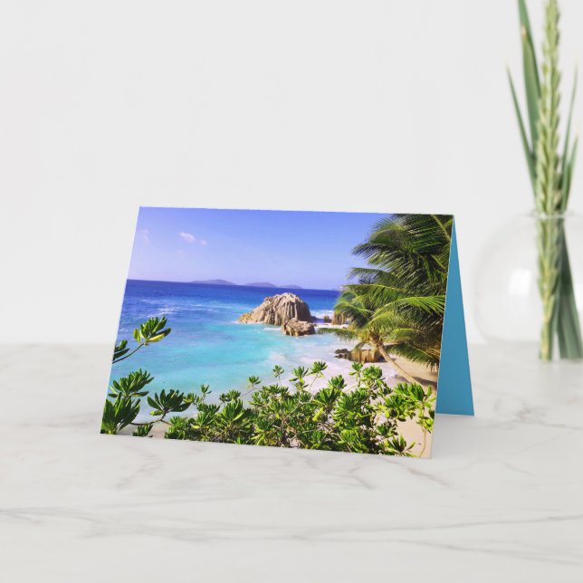 Seychelles Tropical Island Beach Card (Front)