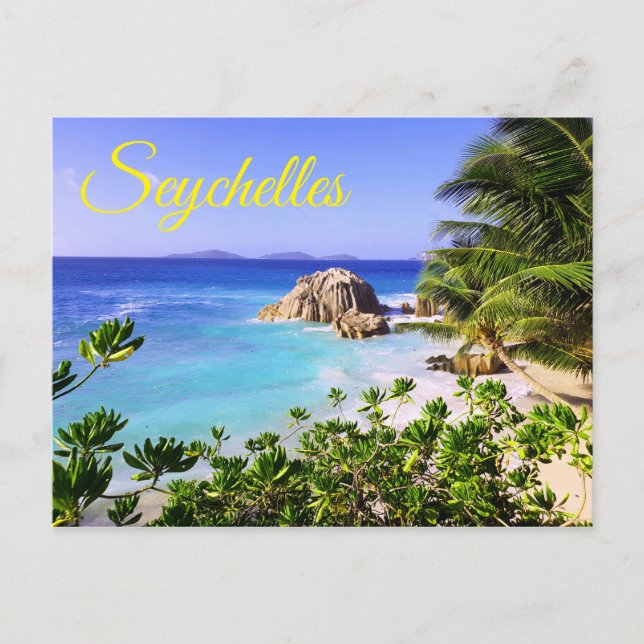 Seychelles Tropical Island Beach Postcard (Front)