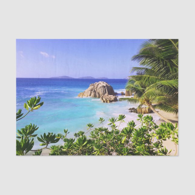 Seychelles Tropical Island Beach Tissue Paper (Front)