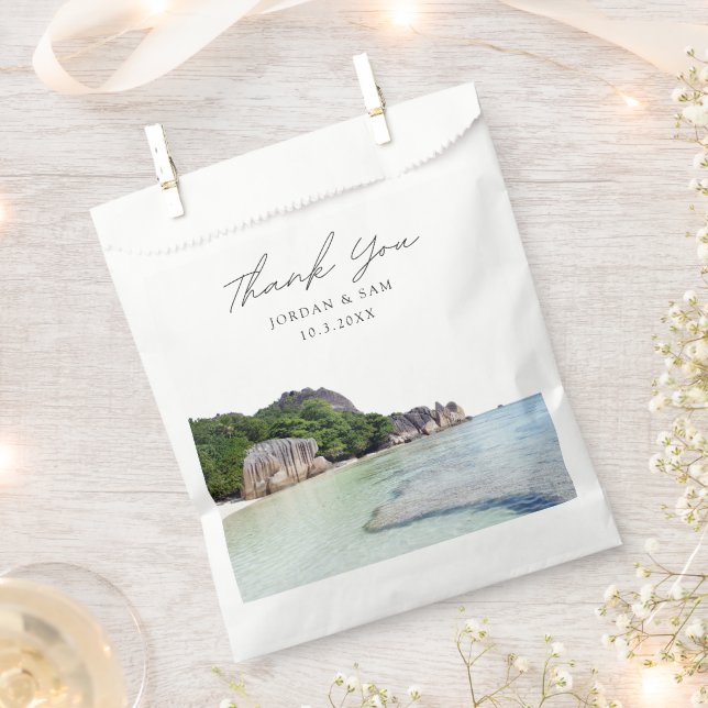 Seychelles Wedding Favour Thank You Bags (Clipped)