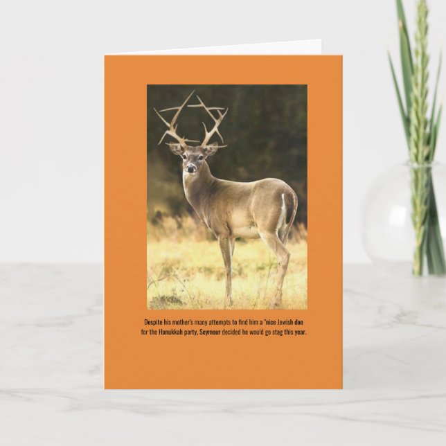 Seymour goes stag holiday card (Front)