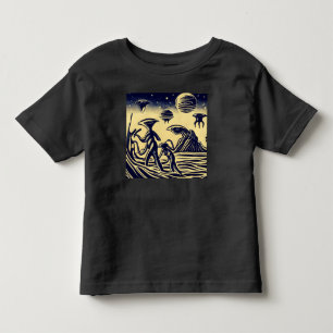 SF - Aliens On A Strange Planet Woodcut 1 Toddler T-Shirt