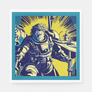 SF - Anime Hero Woodcut 1 Napkin