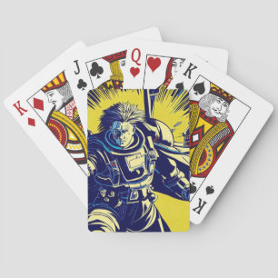 SF Anime Hero - Woodcut (1) Playing Cards
