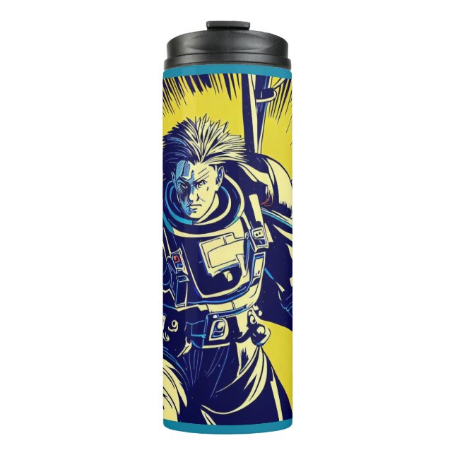 SF - Anime Hero Woodcut 1 Thermal Tumbler (Front)