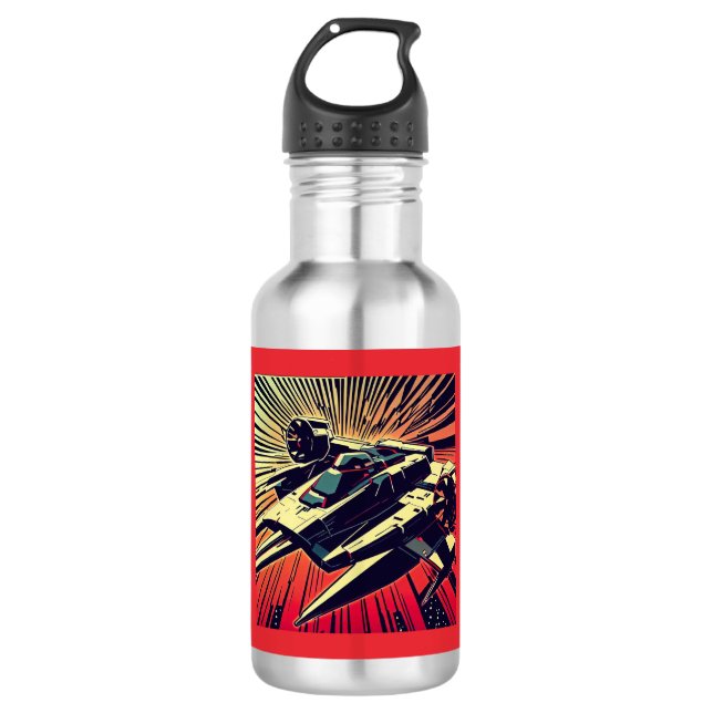 SF - Anime Starfighter Woodcut 1 532 Ml Water Bottle (Front)